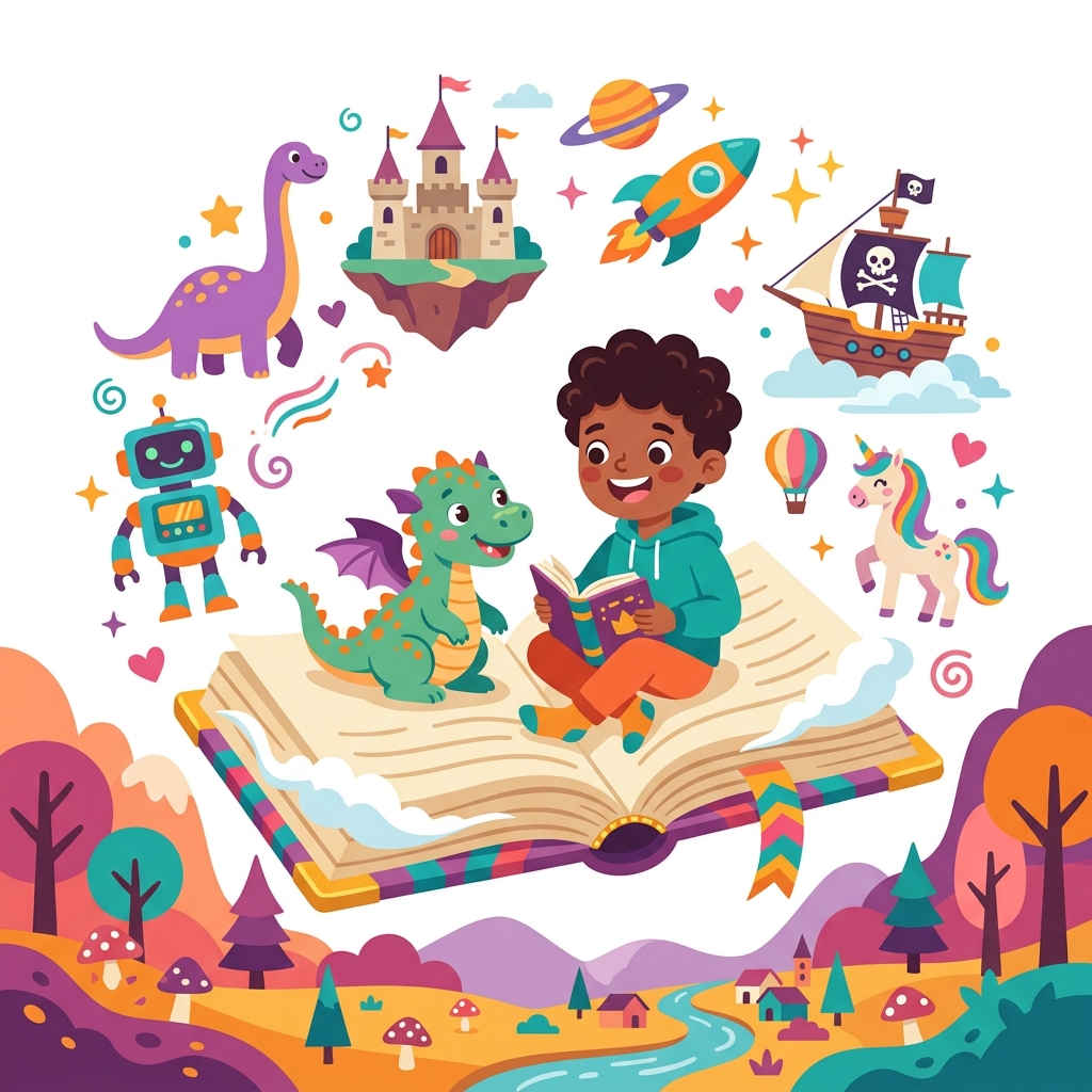 Questoria — Child reading adventure